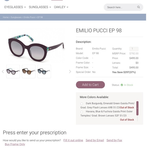 Emilio Pucci Glasses